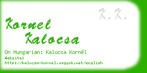 kornel kalocsa business card