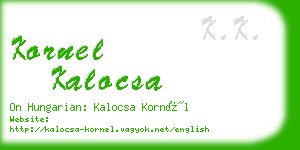 kornel kalocsa business card